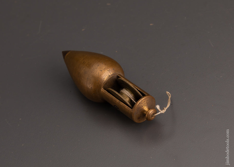 Extra Fine! STANLEY No. 2 TRAUT’S PATENT Brass Plumb Bob PAT. APR. 28, 1874 - 102874