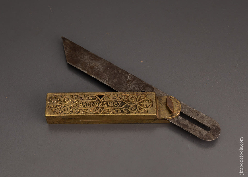 Ornate HOWARD’S PATENT 1867 Combination Level & Bevel Gauge - 102875