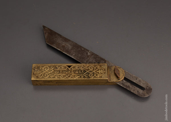 Ornate HOWARD’S PATENT 1867 Combination Level & Bevel Gauge - 102875