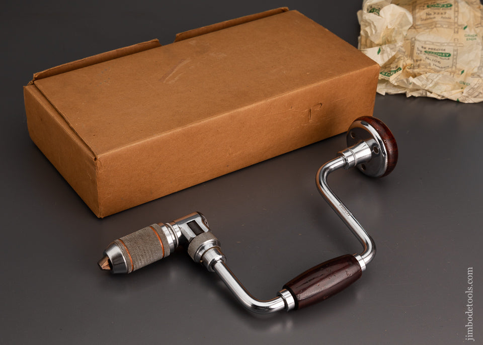 Near Mint in Box STANLEY No. 923 Rosewood 10 Inch Bit Brace with Decal - 102884