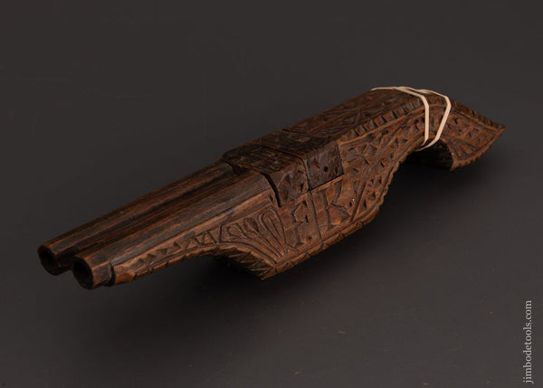 Carved and Dated 1887 Boot Jack Shaped Like Pistols - 102888