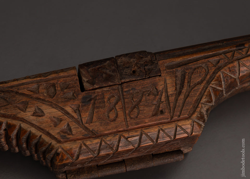 Carved and Dated 1887 Boot Jack Shaped Like Pistols - 102888