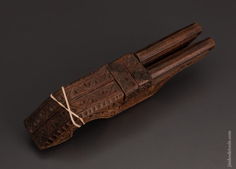 Carved and Dated 1887 Boot Jack Shaped Like Pistols - 102888