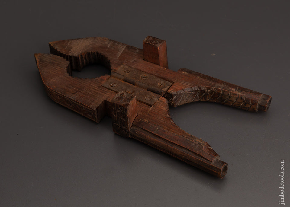 Carved and Dated 1887 Boot Jack Shaped Like Pistols - 102888