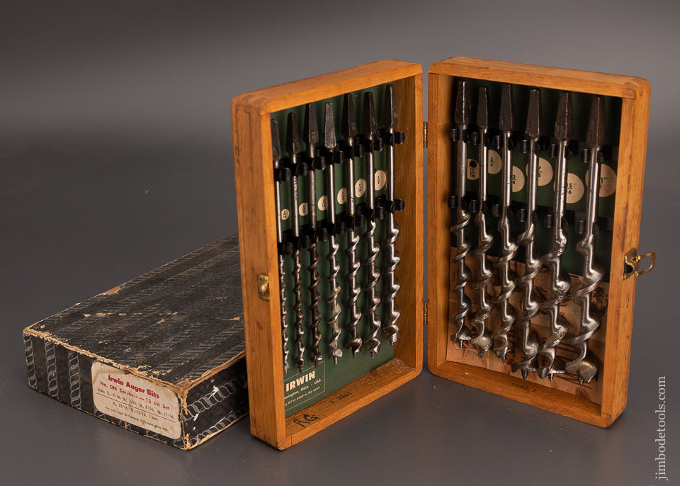 IRWIN 13 Auger Bit Set Near Mint in Box with Outer Box - 102958