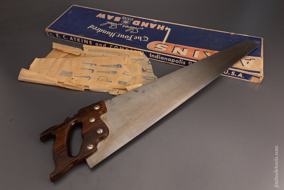 ATKINS “The Four Hundred” Silver Steel Hand Saw Near Mint in Box - 102985