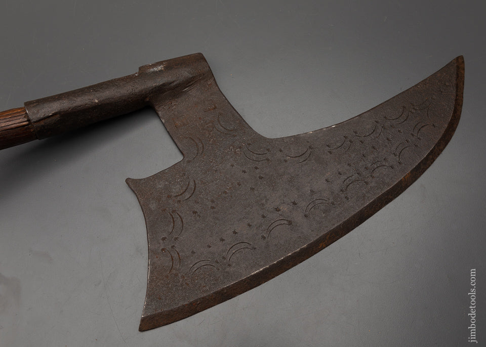 Completely Decorated European 18th Century Goosewing Axe - 103043