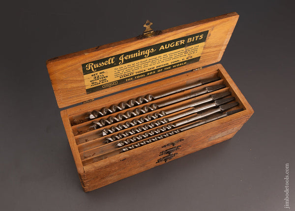 Complete Set of 13 RUSSELL JENNINGS Auger Bits in Original Three Tiered Box - 103091