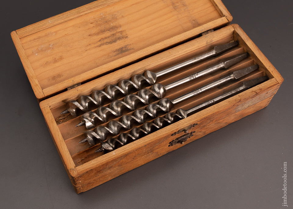 Complete Set of 13 RUSSELL JENNINGS Auger Bits in Original Three Tiered Box - 103091