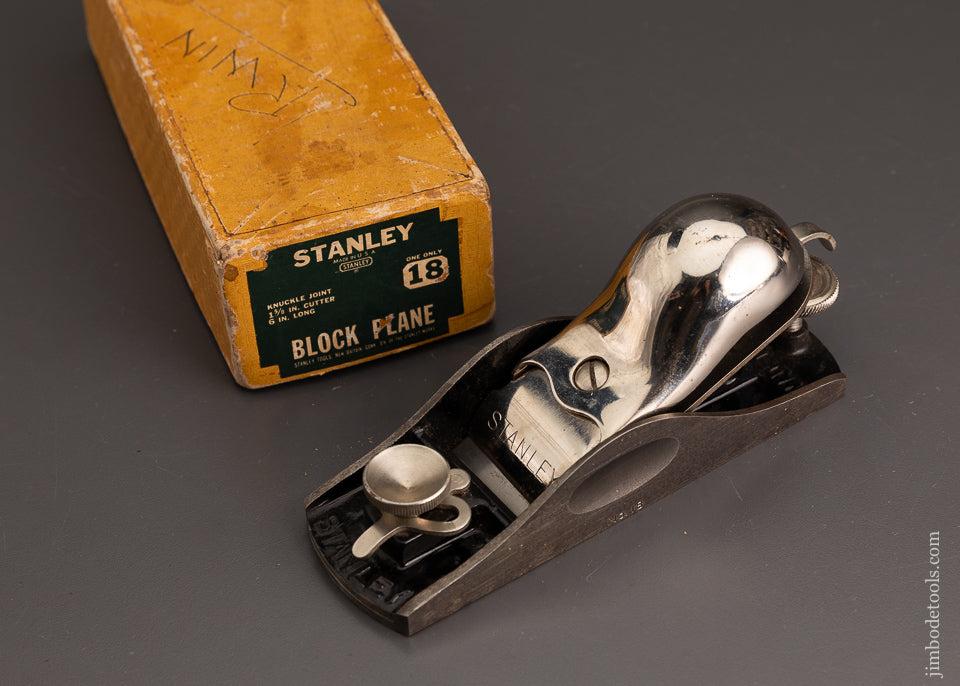 STANLEY No. 18 Block Plane Near Mint in Box - 103098