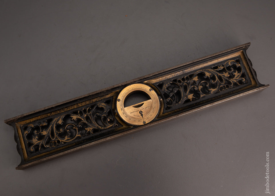 Spectacular DAVIS Ornate 12 Inch Level with Original Good Pinstriping - 103108
