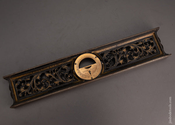 Spectacular DAVIS Ornate 12 Inch Level with Original Good Pinstriping - 103108