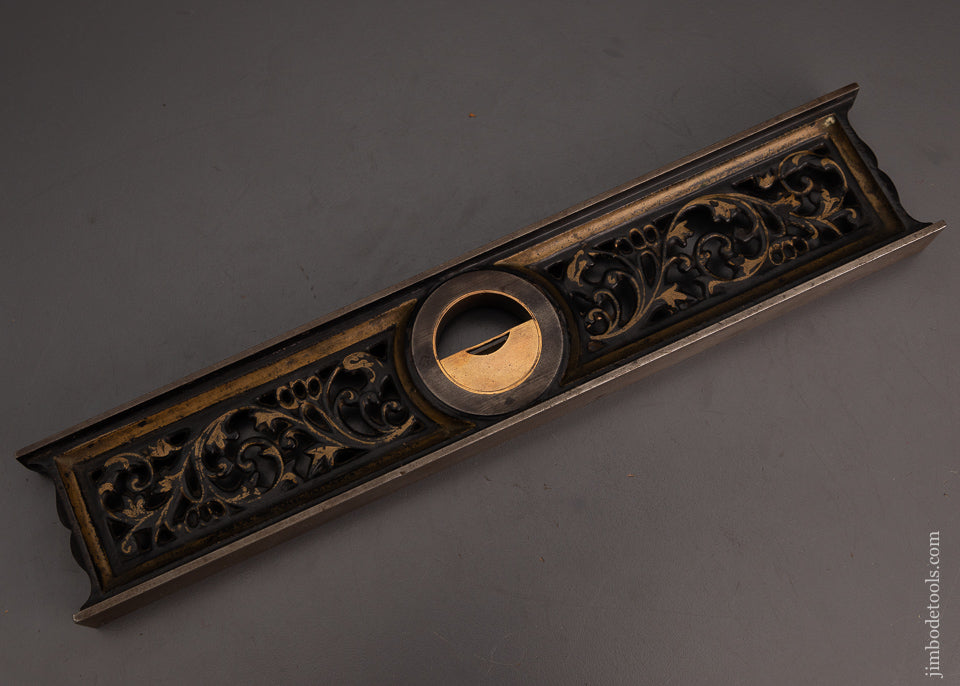 Spectacular DAVIS Ornate 12 Inch Level with Original Good Pinstriping - 103108