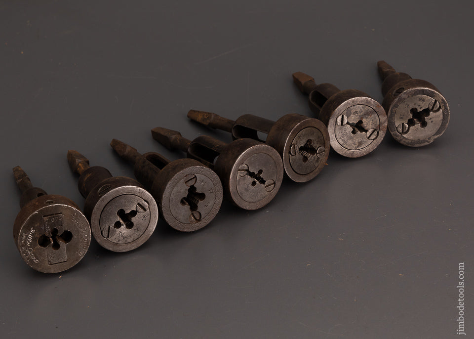 Very Rare Threading Dies for Bit Brace 7 Pieces - 103126