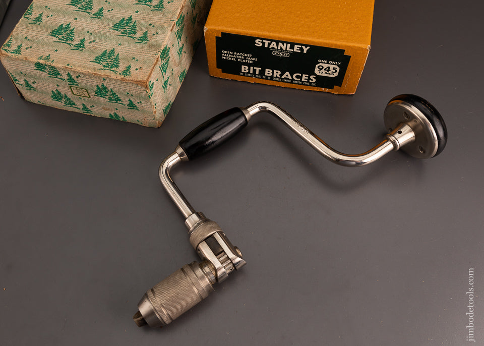 10 Inch STANLEY No. 945 Bit Brace Mint in Box (+ Special Box) - 103150