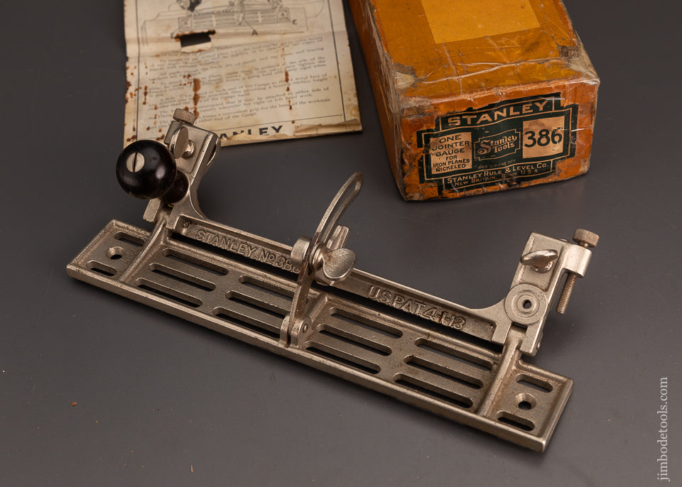 STANLEY No. 386 Jointer Gauge Fine in Original Box with Instructions