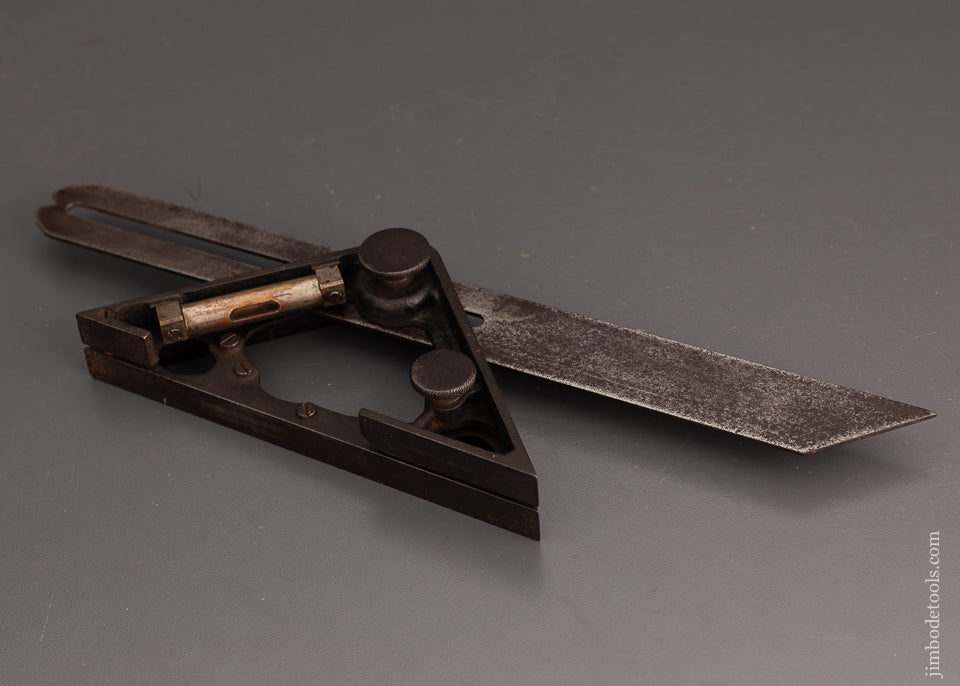 Rare 1890 STILWELL PATENT Combination Square & Bevel - 103168