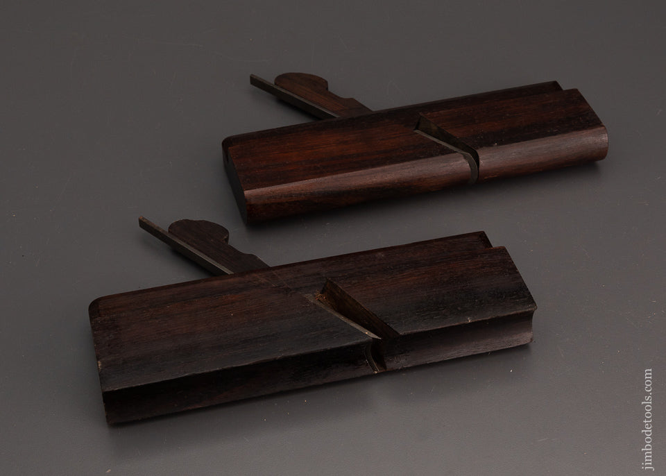 Solid Rosewood Pair of Solid Rosewood Hollow & Round Planes by J. EAST NOTTINGHAM ENGLAND - 103272