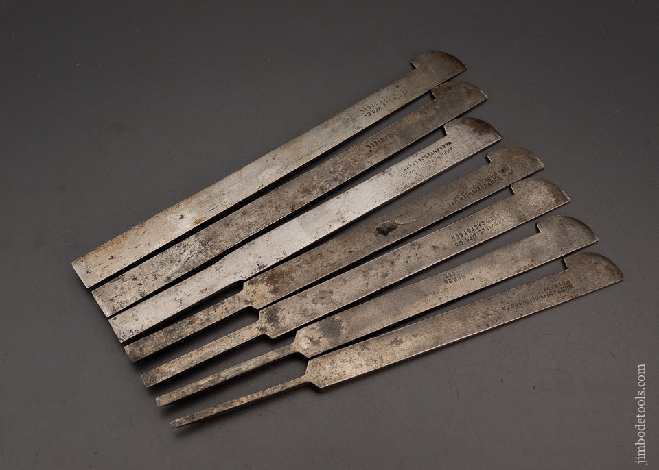 Set of 7 Plane Irons 1/8-5/8 Inch - 103285
