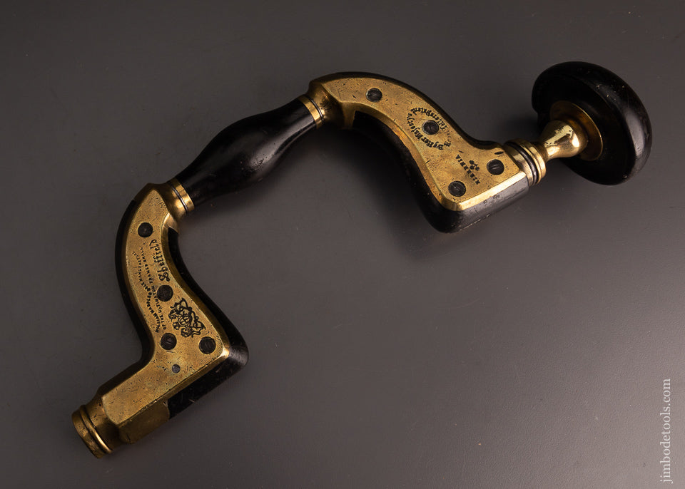 Fine WM. MARPLES Ebony & Gunmetal Ultimatum Bit Brace - 103328