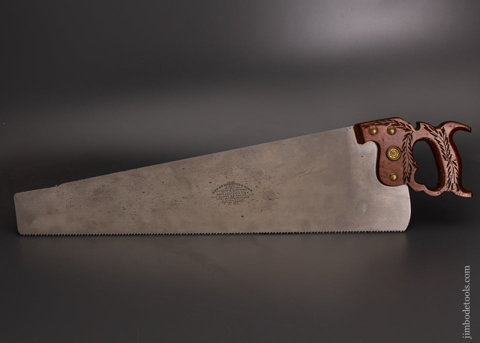 DISSTON No. 12 London Spring Hand Saw Mahogany Handle - 103364
