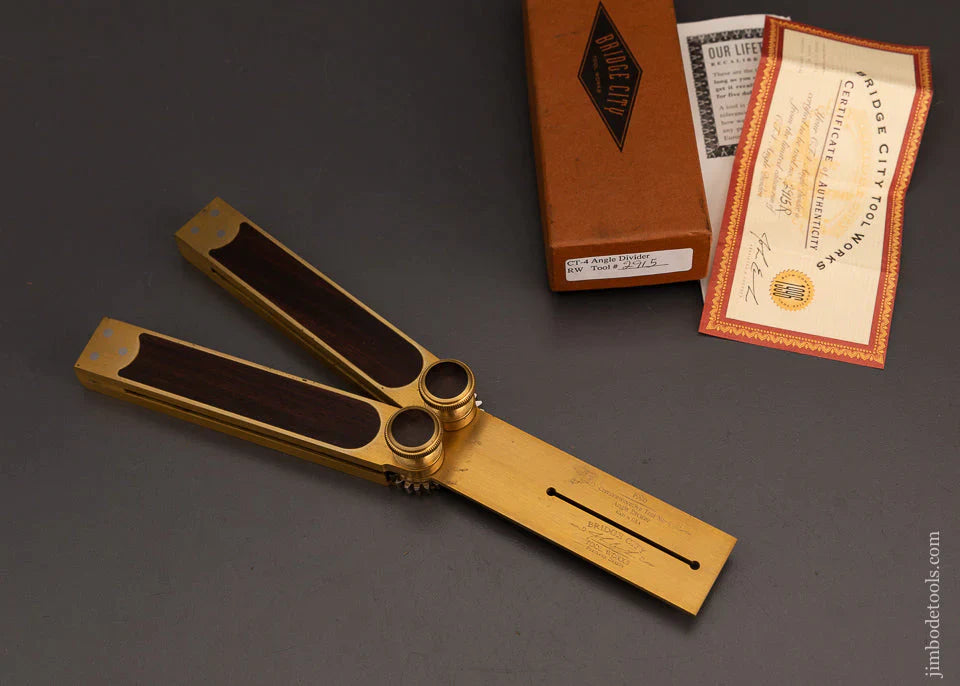 BRIDGE CITY TOOL WORKS CT-4 Rosewood Angle Dividers in Box - 103446