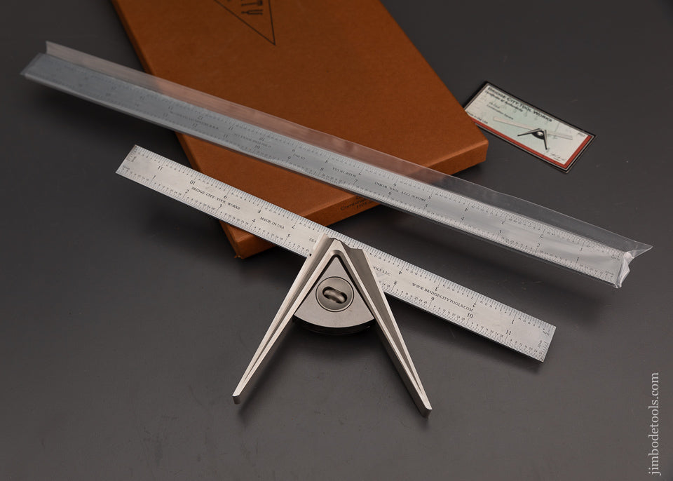 BRIDGE CITY TOOL WORKS CS-12 v2 Combination Square Mint in Box with 12 & 18 Inch Scales - 103451