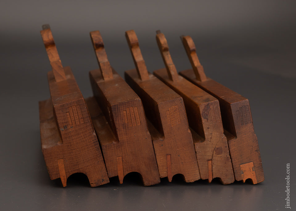 J. COLTON PHILA. Graduated Set of Side Bead Moulding Planes Good+ to Fine - 103465