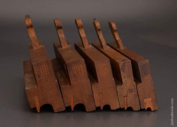 J. COLTON PHILA. Graduated Set of Side Bead Moulding Planes Good+ to Fine - 103465