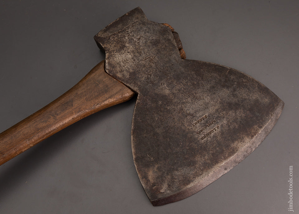 Rare J. LOSSING Albany Offset Single Bevel Broad Axe Hewing Axe - 103490