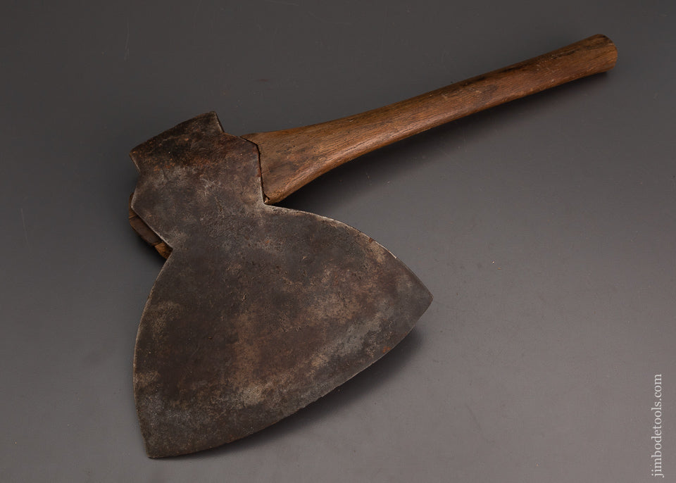 Rare J. LOSSING Albany Offset Single Bevel Broad Axe Hewing Axe - 103490