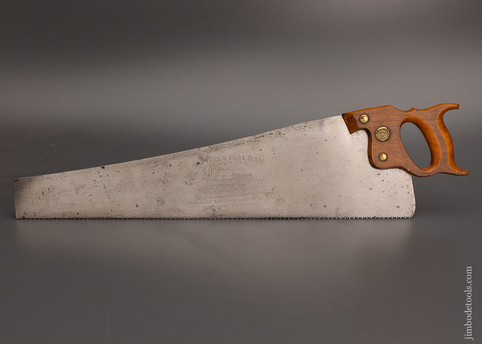 NORVELL’S FAST MAIL Hand Saw TRAIN ETCH! - 103514