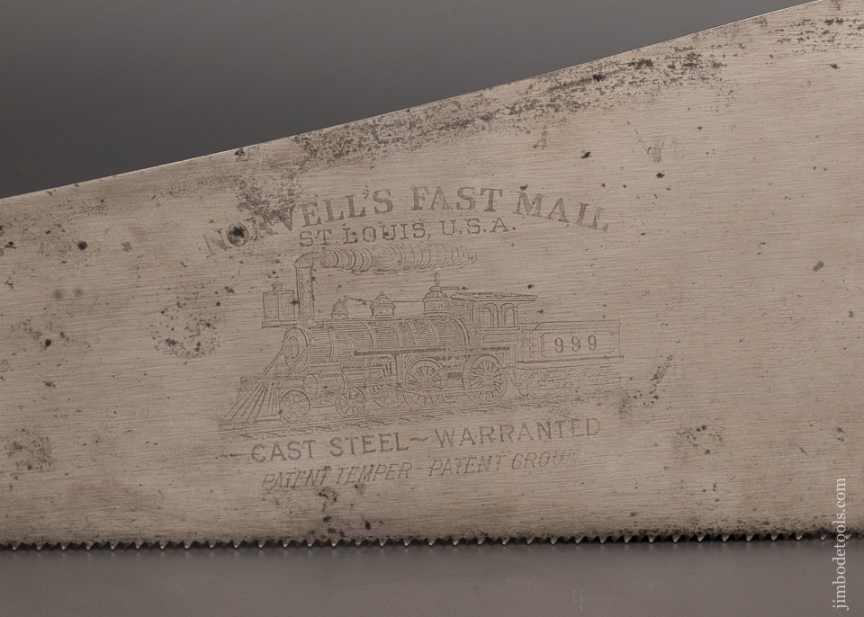 NORVELL’S FAST MAIL Hand Saw TRAIN ETCH! - 103514