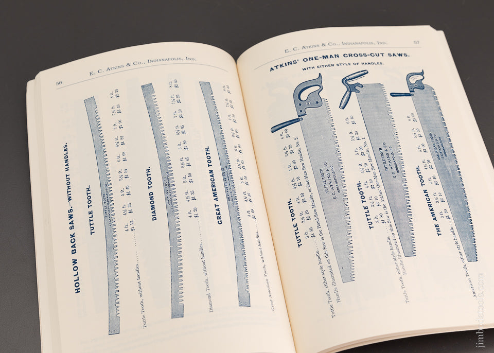 REPRINT 1898 Catalog E.C. ATKINS Saws - 103523
