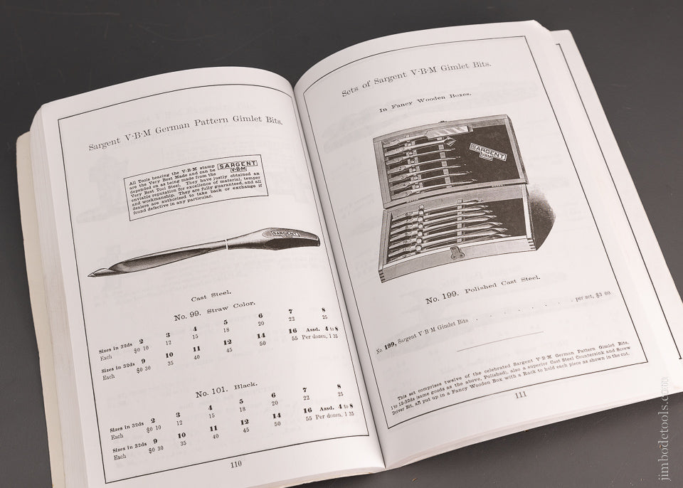 REPRINT 1911 “Sargent Tool Book” MWTCA - 103524