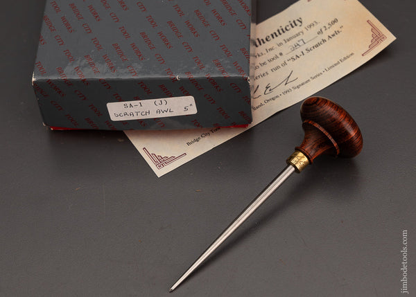 BRIDGE CITY TOOL WORKS SA-1 Scratch Awl 5 Inch in Box - 103532
