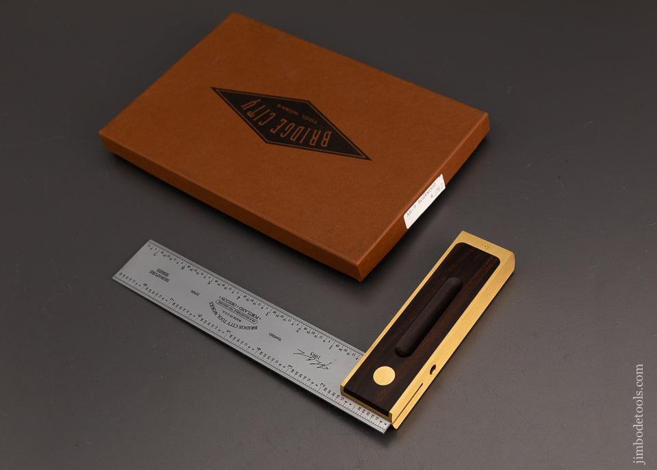 BRIDGE CITY TOOL WORKS AS-9 Rosewood Adjustable Try Square Mint in Box - 103543