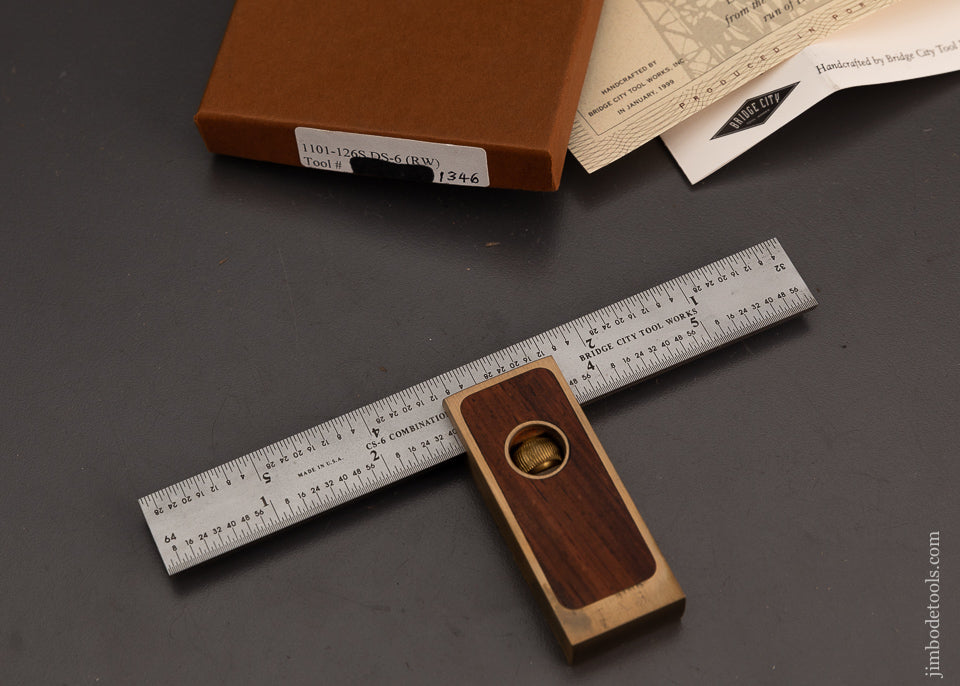 BRIDGE CITY TOOL WORKS DS-6 Rosewood Double Square in Box - 103552