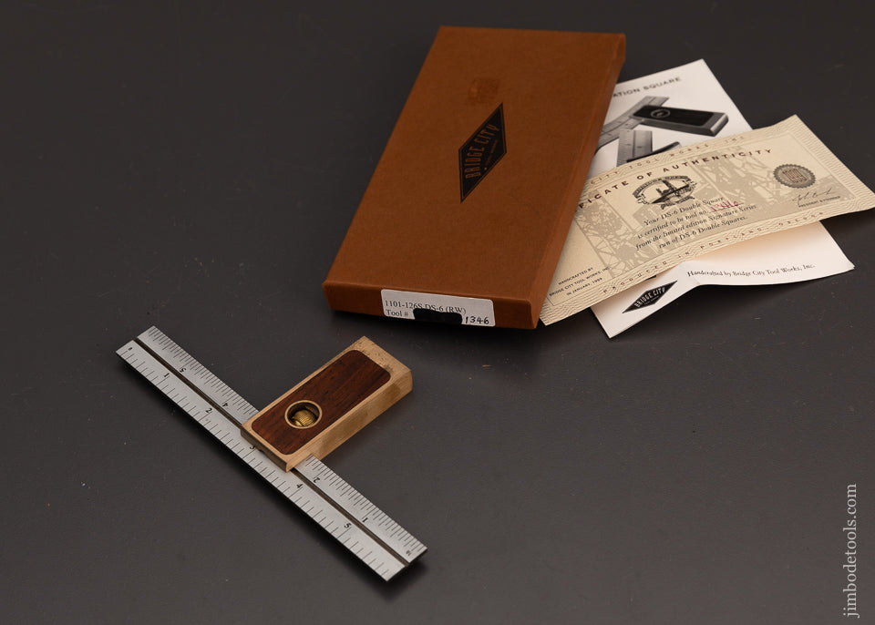 BRIDGE CITY TOOL WORKS DS-6 Rosewood Double Square in Box - 103552