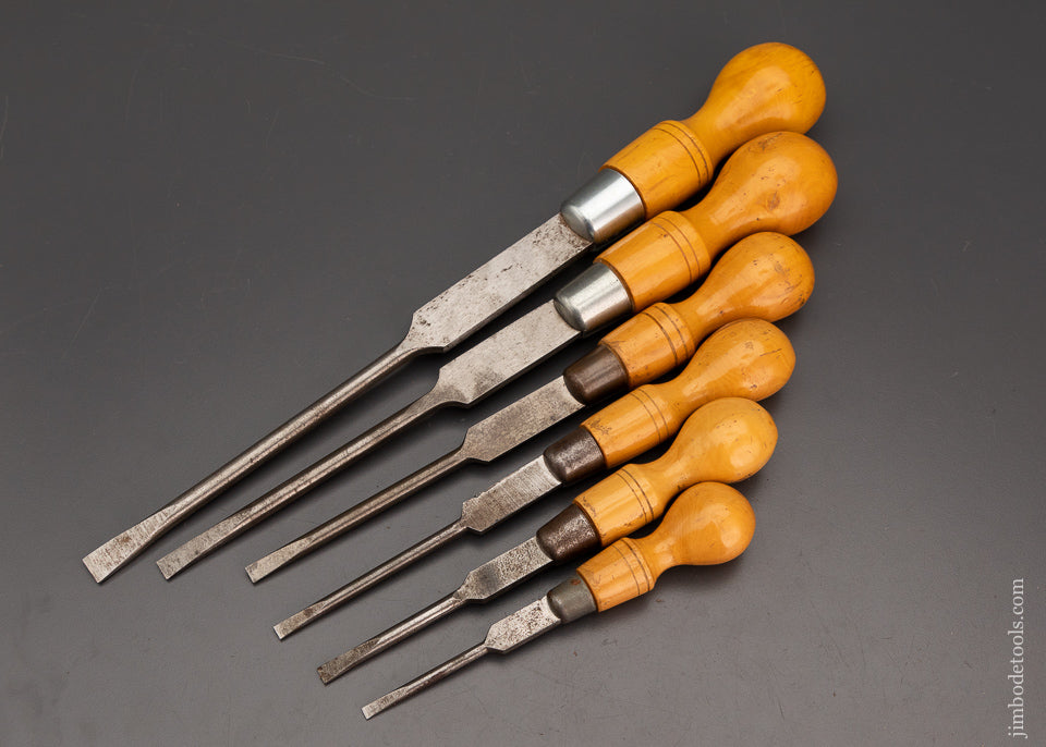 Stunning Boxwood Set of MARPLES Cabinet Maker’s Screwdrivers - 103688