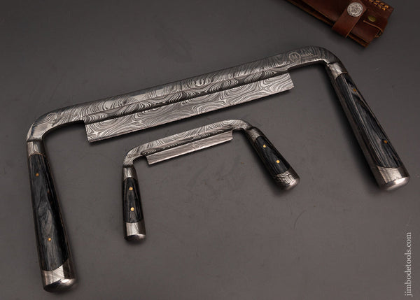 Gobsmackin’ Damascus & Zercote Perfect Handle Draw Knife Set 8 Inch & 3 1/4 Inch - 103690