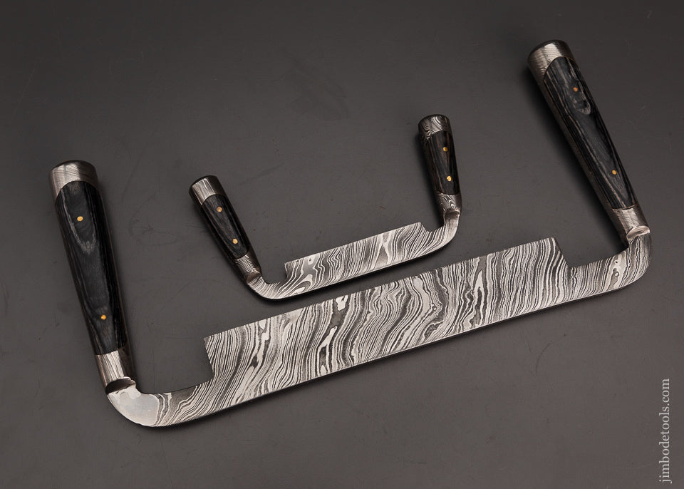 Gobsmackin’ Damascus & Zercote Perfect Handle Draw Knife Set 8 Inch & 3 1/4 Inch - 103690