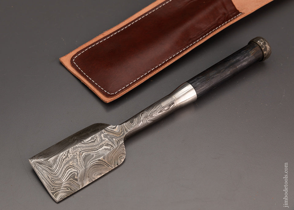 Massive 2 1/4 Inch Japanese Style Damascus Chisel by MUGHAL Signed - 103693
