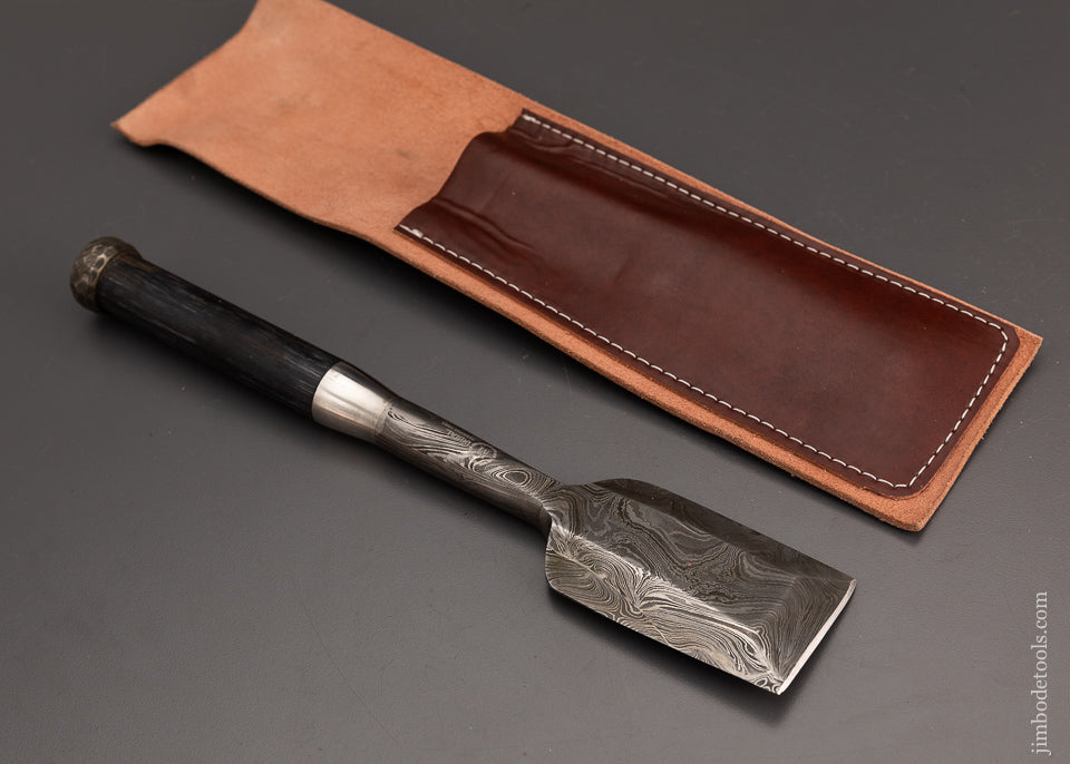 Massive 2 1/4 Inch Japanese Style Damascus Chisel by MUGHAL Signed - 103693