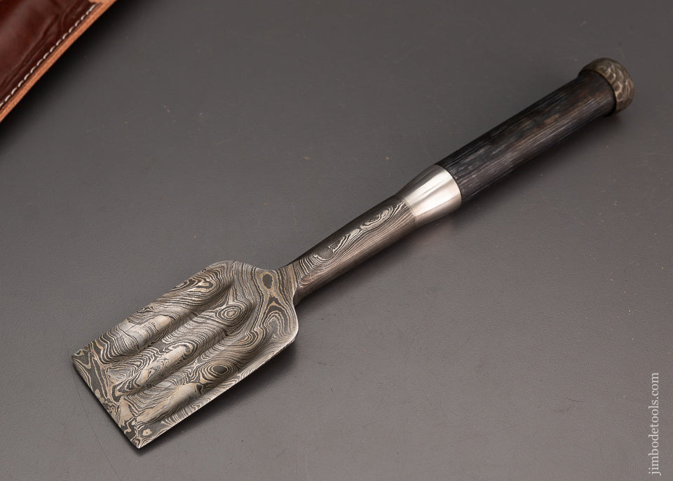 Massive 2 1/4 Inch Japanese Style Damascus Chisel by MUGHAL Signed - 103693