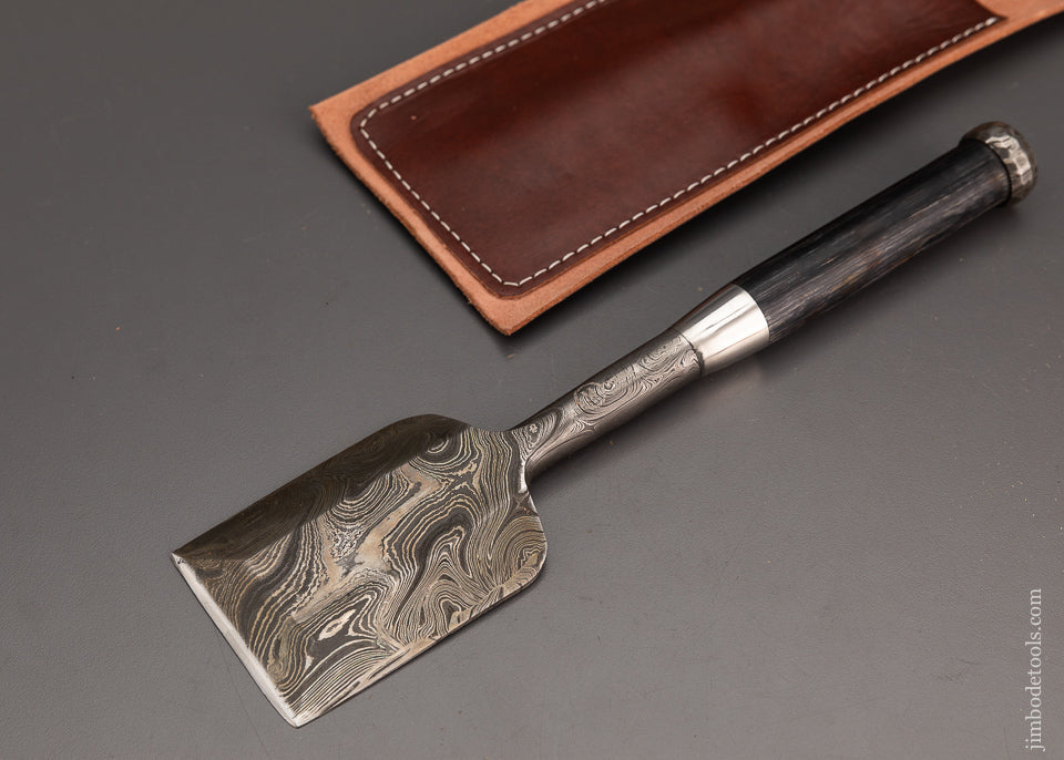 Massive 2 3/4 Inch Japanese Style Damascus Chisel by MUGHAL Signed - 103694