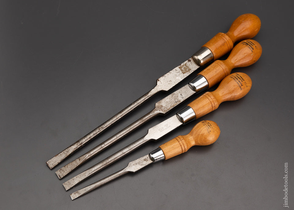 Set of 4 Beech Cabinet Maker’s Screwdrivers 9 3/4 to 19 Inches - 103697