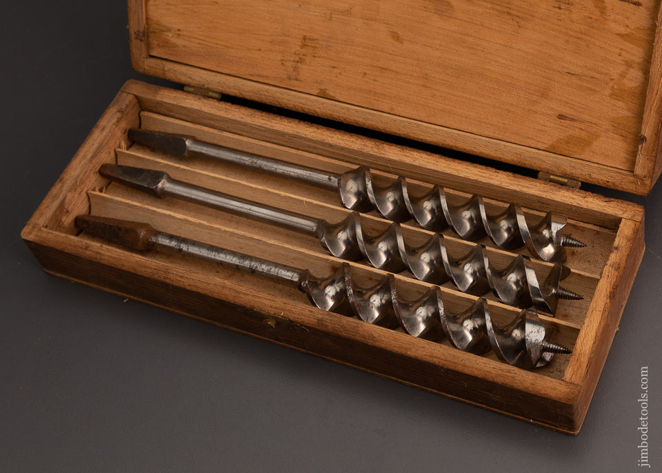 Complete Set of 13 RUSSELL JENNINGS Auger Bits in Original Three Tiered Box - 103727