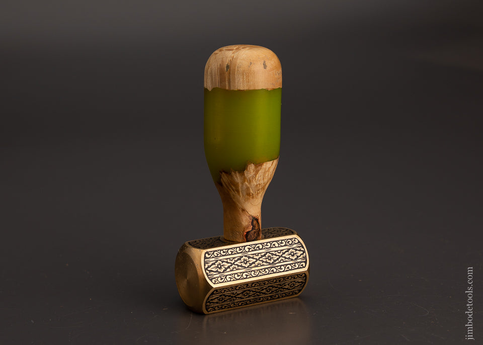 Drop Dead Stunning Engraved Brass Carver’s Mallet 1 Pound by MIKHAIL DAVYDOV - 103730