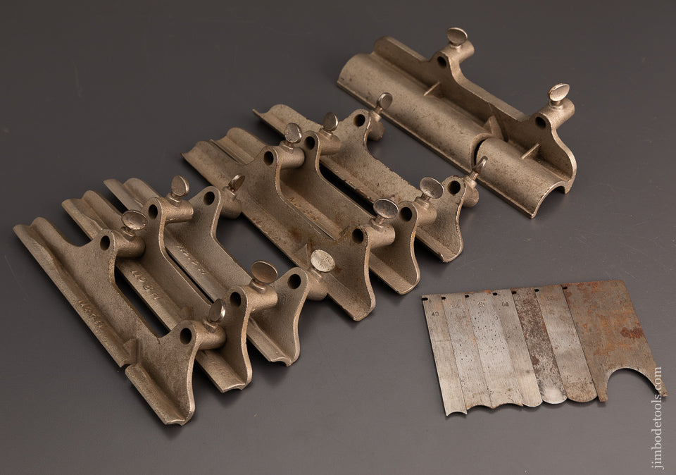 Rare 7 Auxiliary Hollow & Round Bottoms for STANLEY No. 45 Combination Plane with Irons - 103746